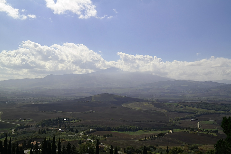 View of Val d'Orcia from Pienza