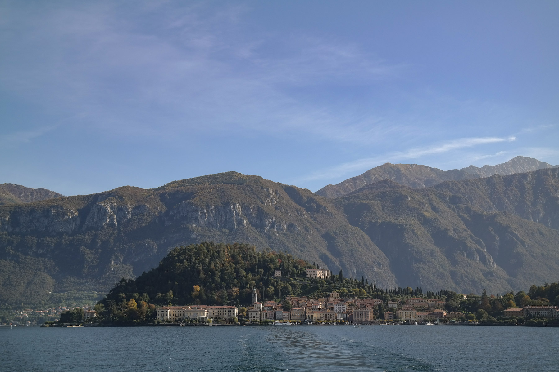 Panoramic View of Bellagio from the Ferry, Lake Como, Italy
