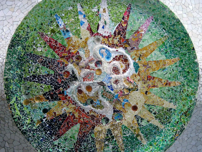 Mosaic in the Hypostyle Room, Park Guell, Barcelona