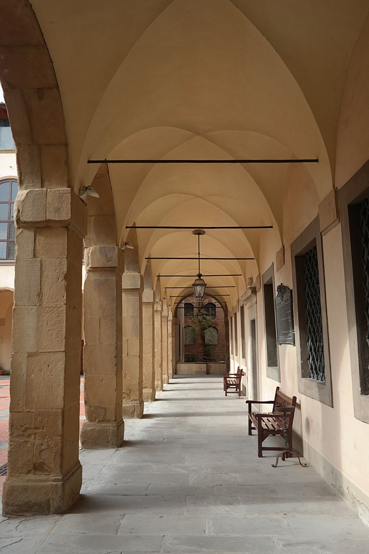 Colonnaded portico, Palazzo delle Logge, Arezzo, Tuscany, Italy