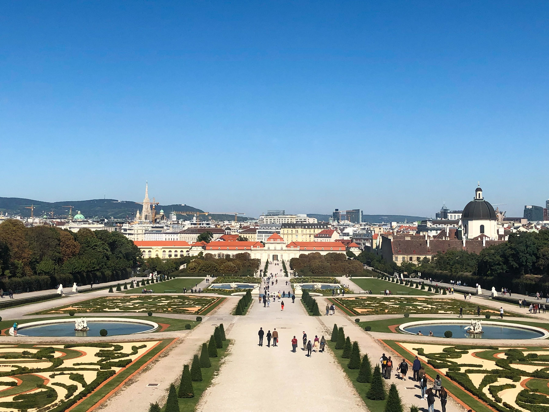 Panorama of the Belvederegarten, Vienna, Austria