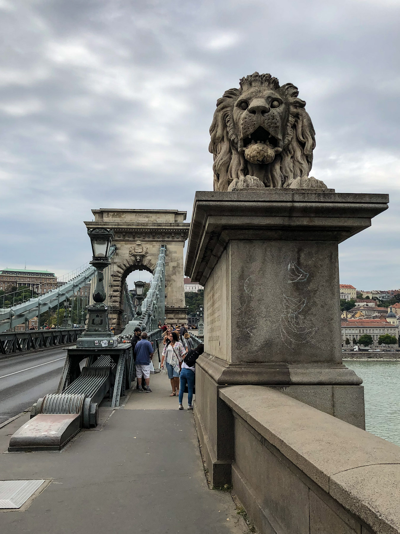 Széchenyi Chain Bridge Lion, Budapest, Hungary