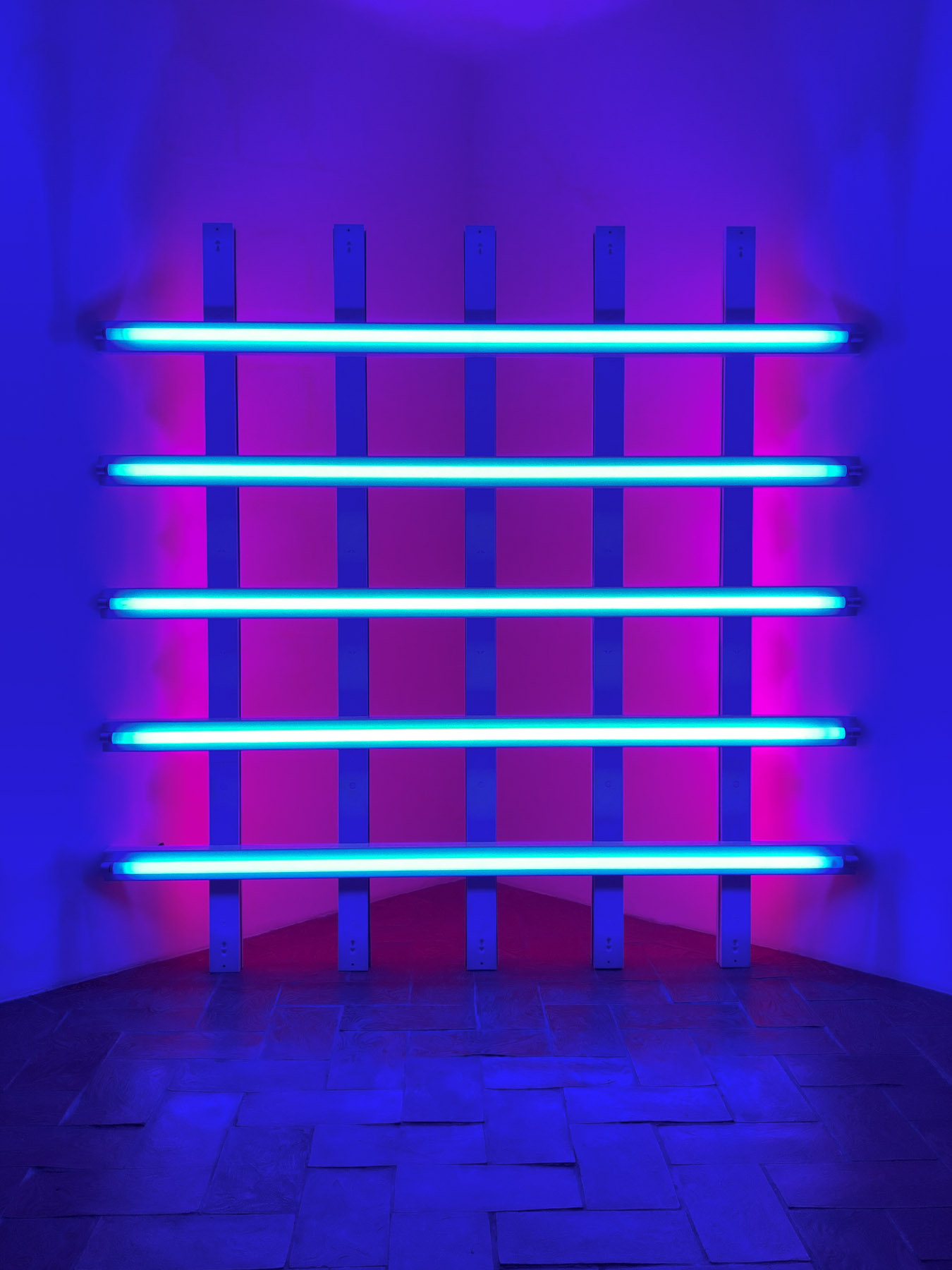 Purple Fluorescent Light by Dan Flavin, Villa Panza in Varese, Italy