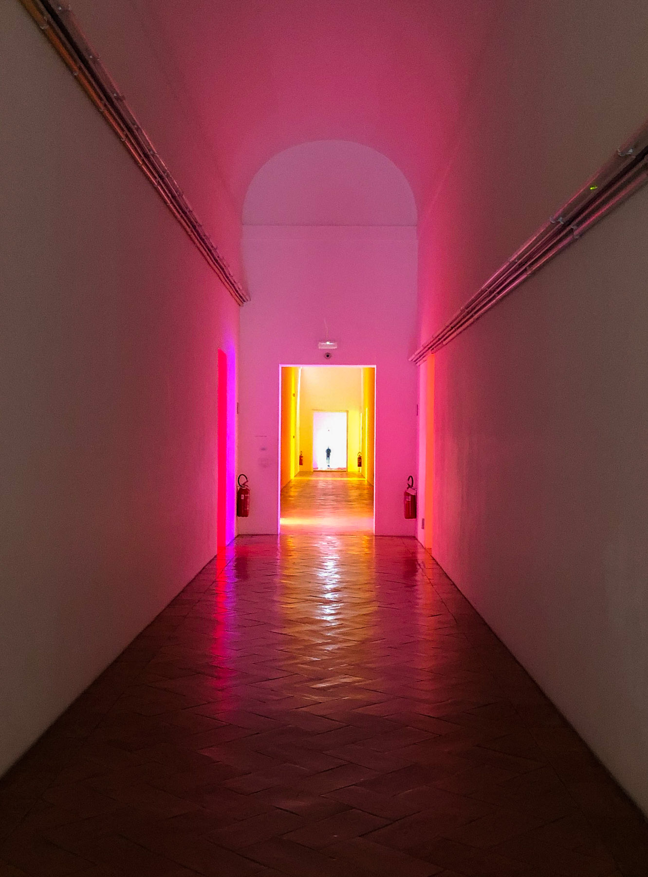 Varese Corridor by Dan Flavin, Villa Panza in Varese, Italy