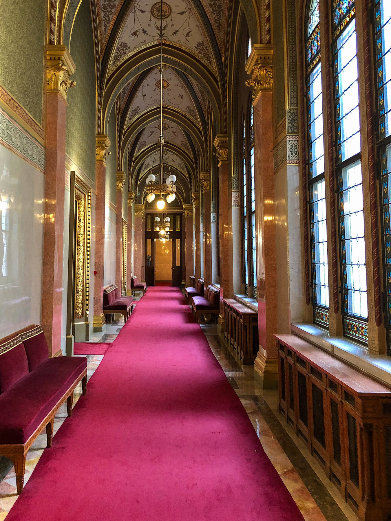 Corridor Inside the Hungarian Parliament Building, Budapest