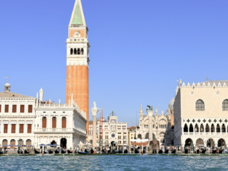 The Campanile and Palazzo Ducale seen from the Bacino di San Marco