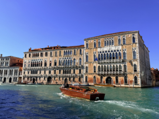 Impressive Venetian Gothic palaces on the Grand Canal