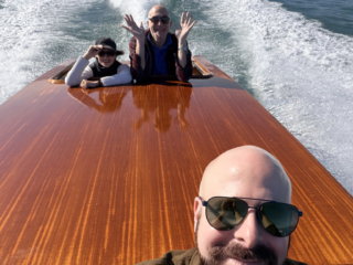 Speeding off to lunch in Mazzorbo via the Venetian Lagoon
