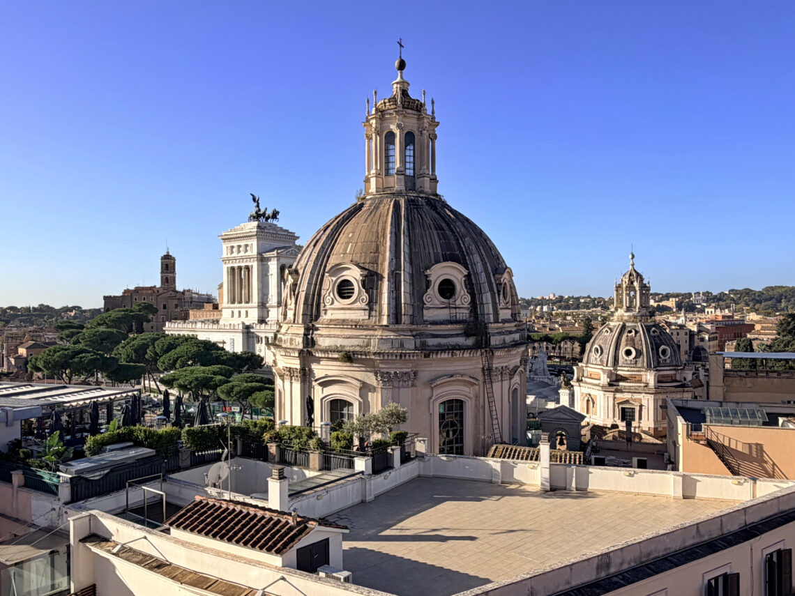 View of Rome's rooftops from our private terrace at H10 Palazzo Galla