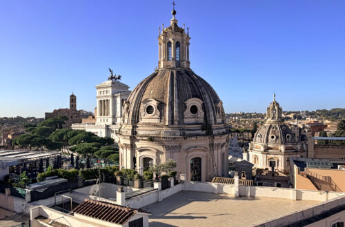 View of Rome's rooftops from our private terrace at H10 Palazzo Galla