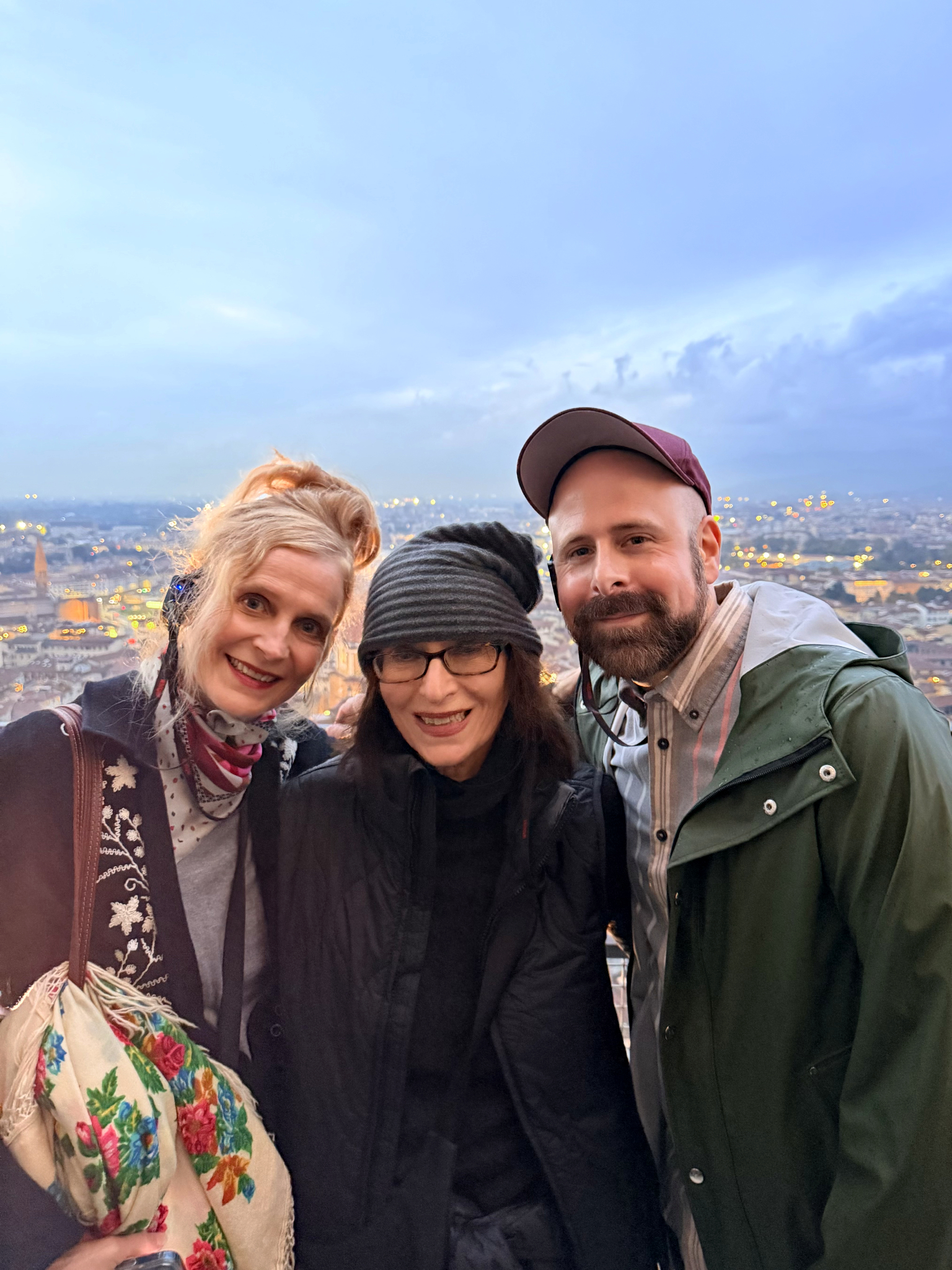 Tricia, Karen, and Greg at the top of the dome