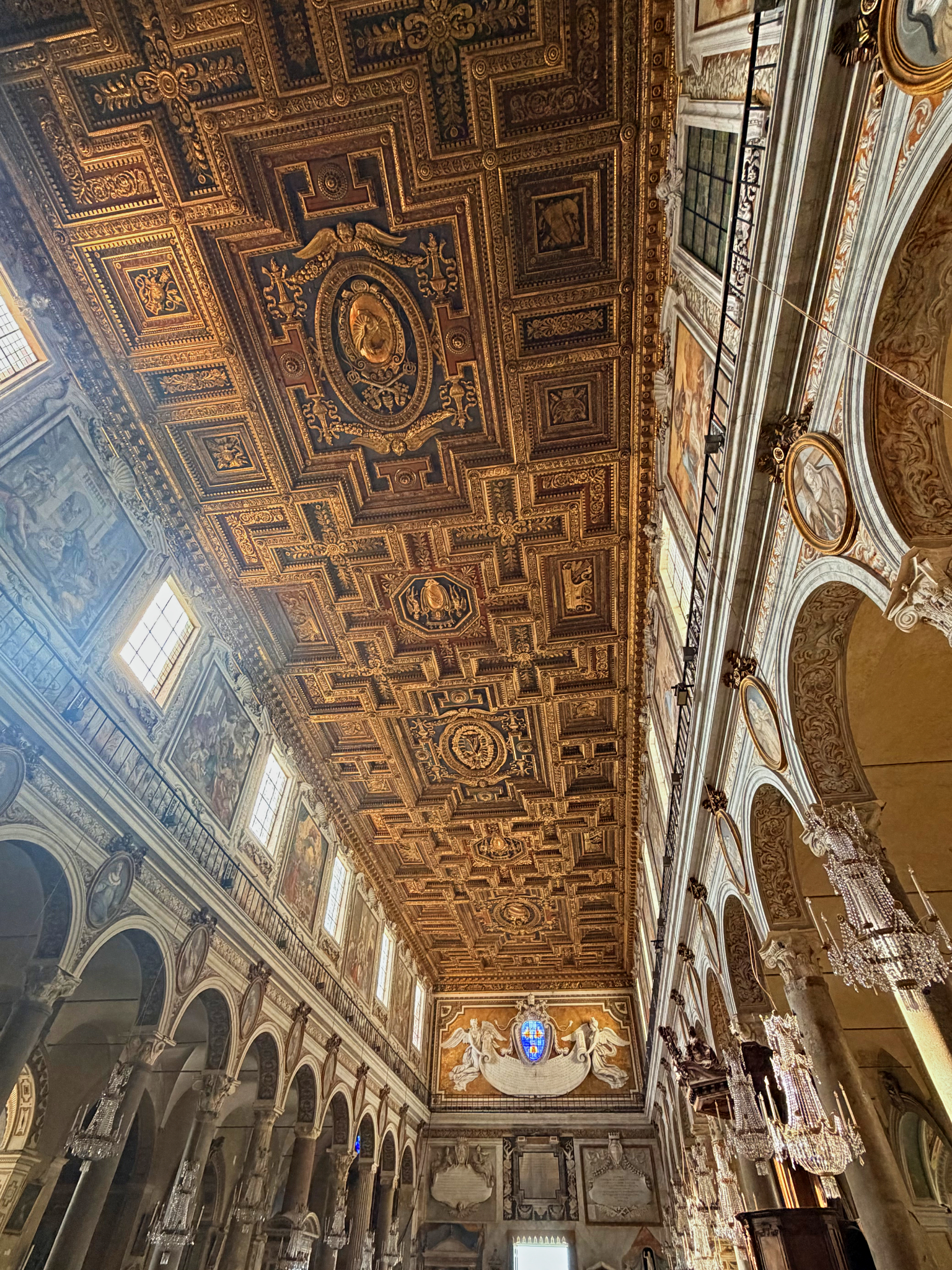 Lavish ceiling of Basilica di Santa Maria in Aracoeli