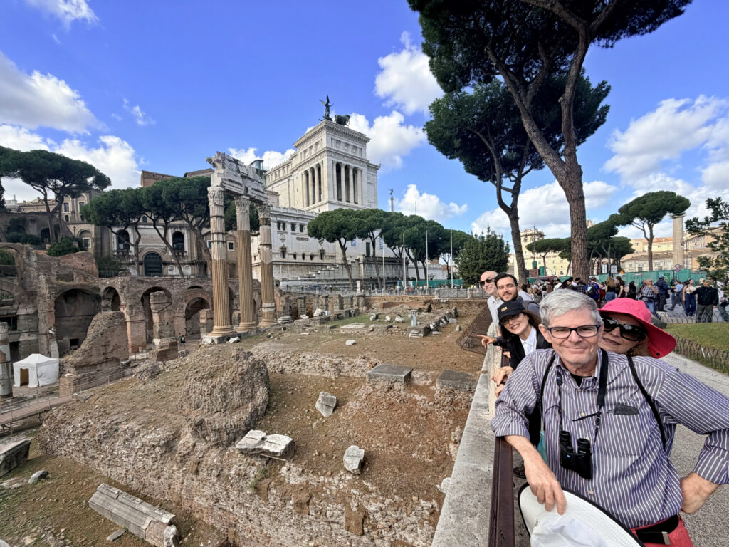 The gang with Julian, learning about the Foro Romano