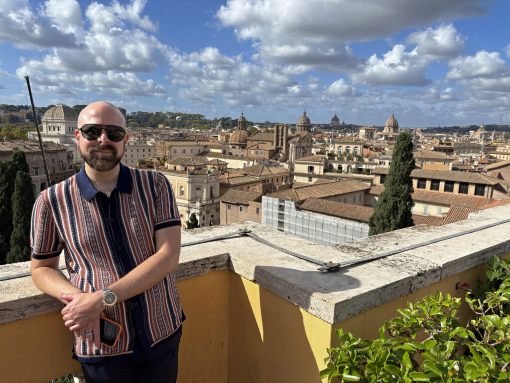 Me enjoying the view from Terrazza Caffarelli