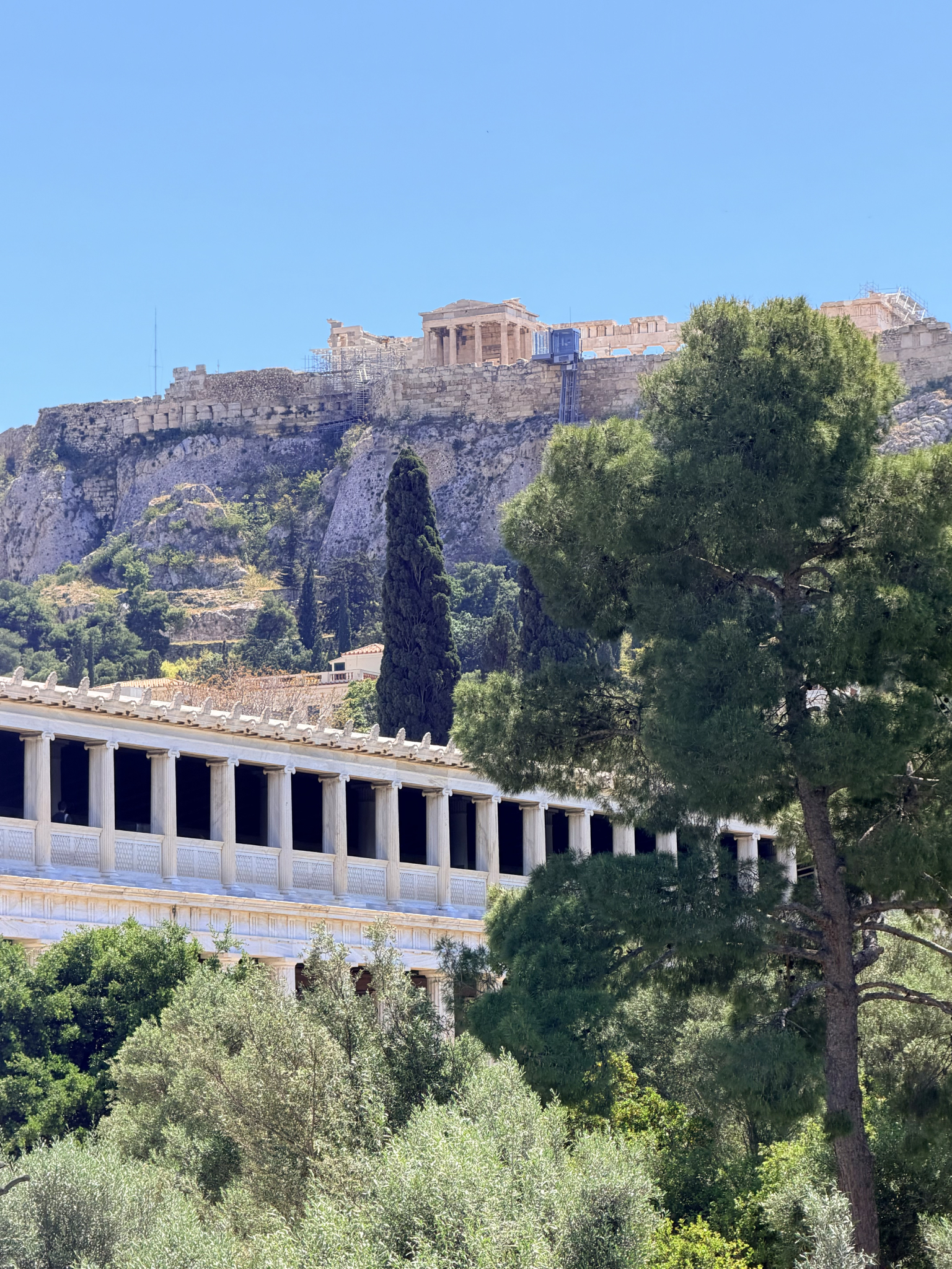 The Stoa of Attalos below the Acropolis The Stoa of Attalos below the Acropolis
