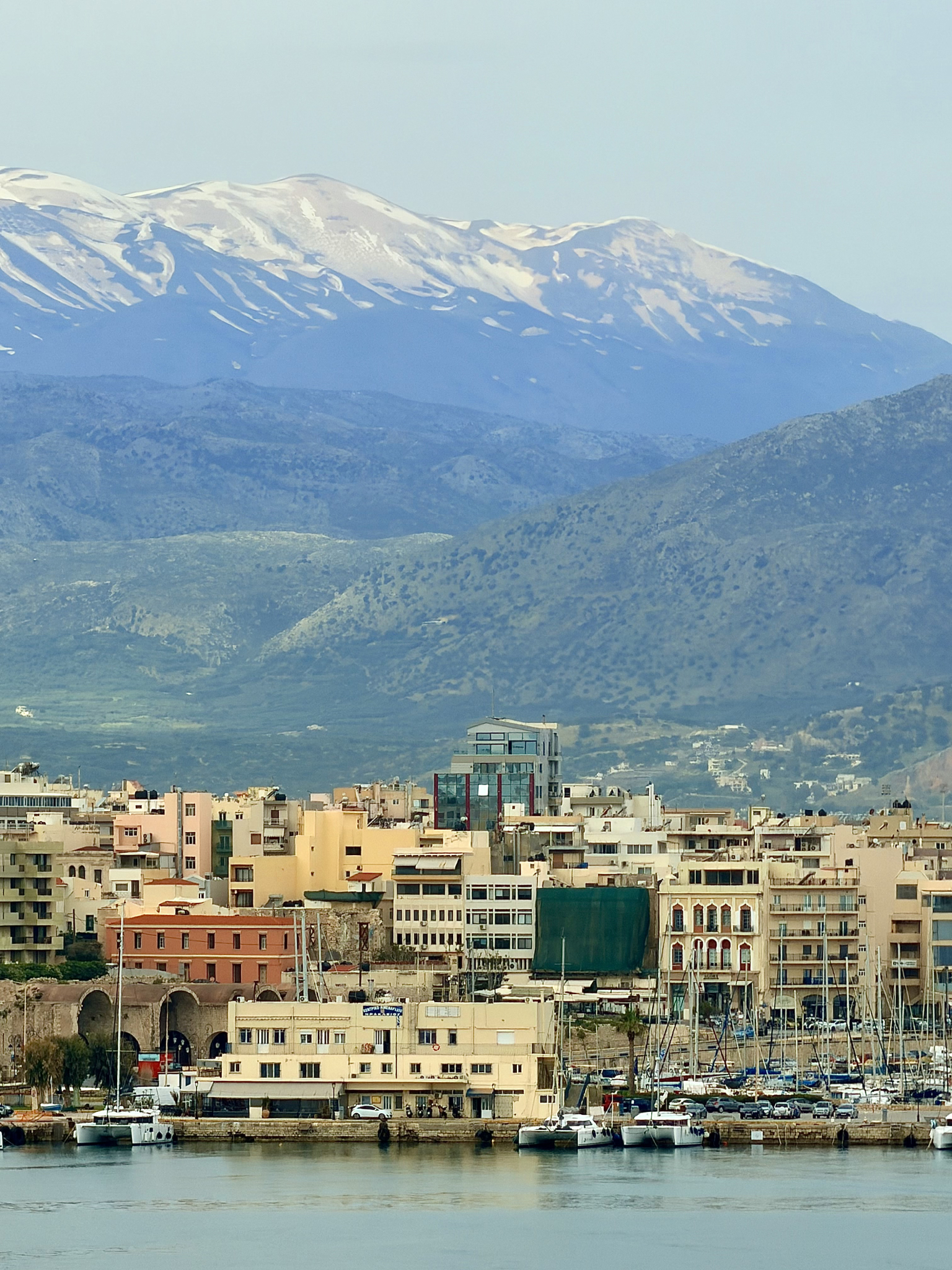 City of Heraklion and snow-capped Mount Ida City of Heraklion and snow-capped Mount Ida
