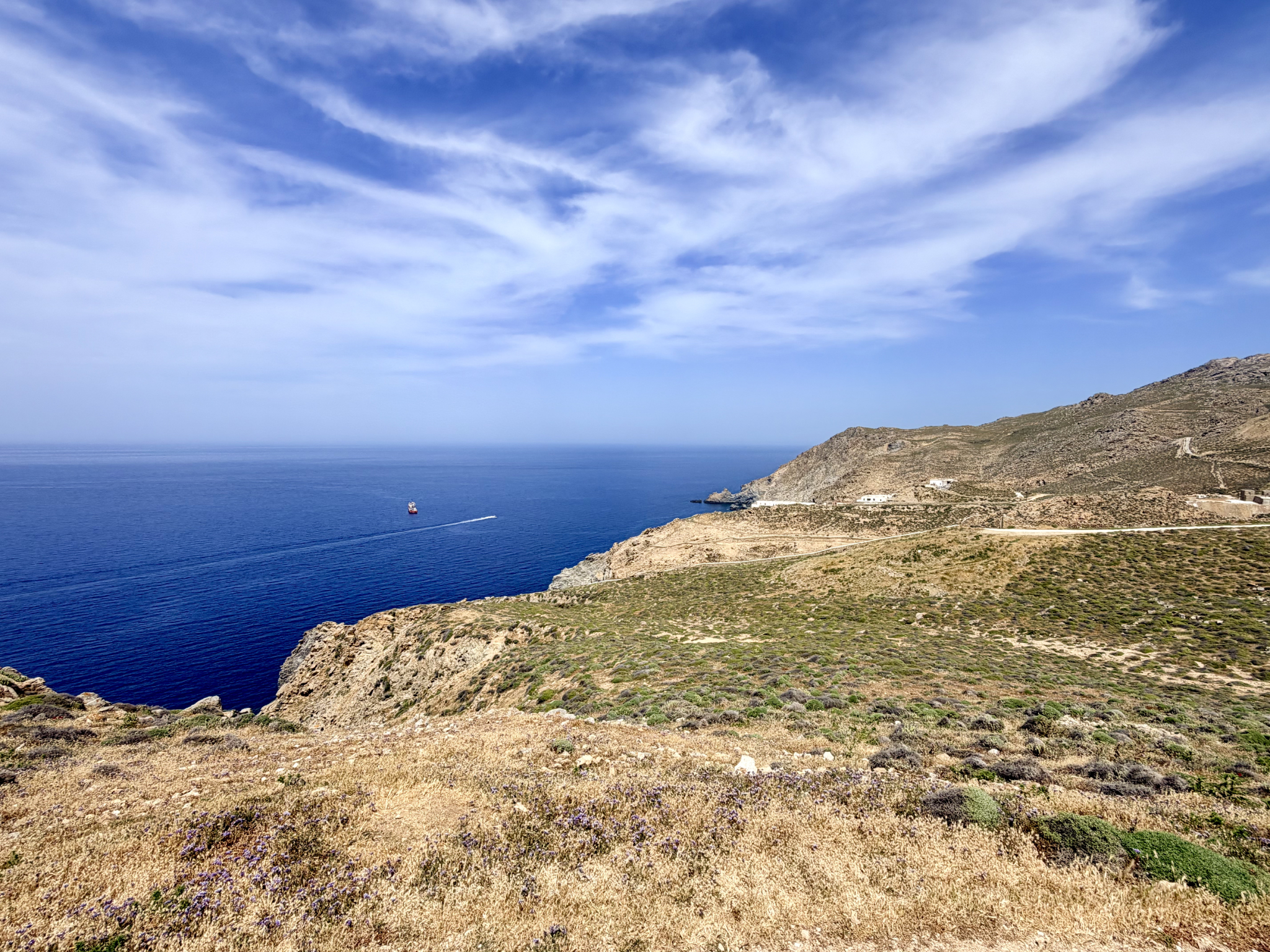 Sweeping coastal views from Armenistis Lighthouse Sweeping coastal views from Armenistis Lighthouse