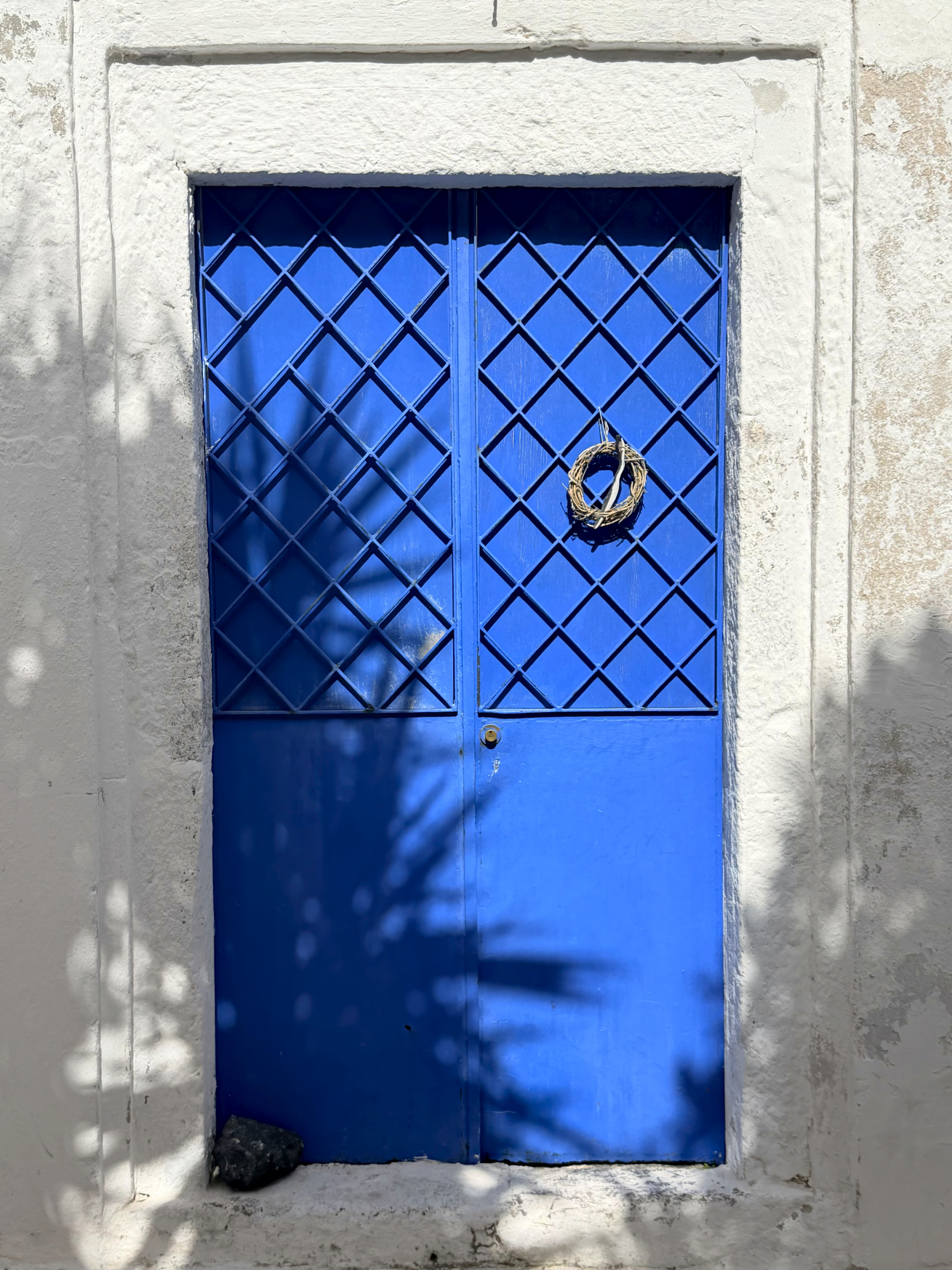 A typical blue door in Megalochori A typical blue door in Megalochori